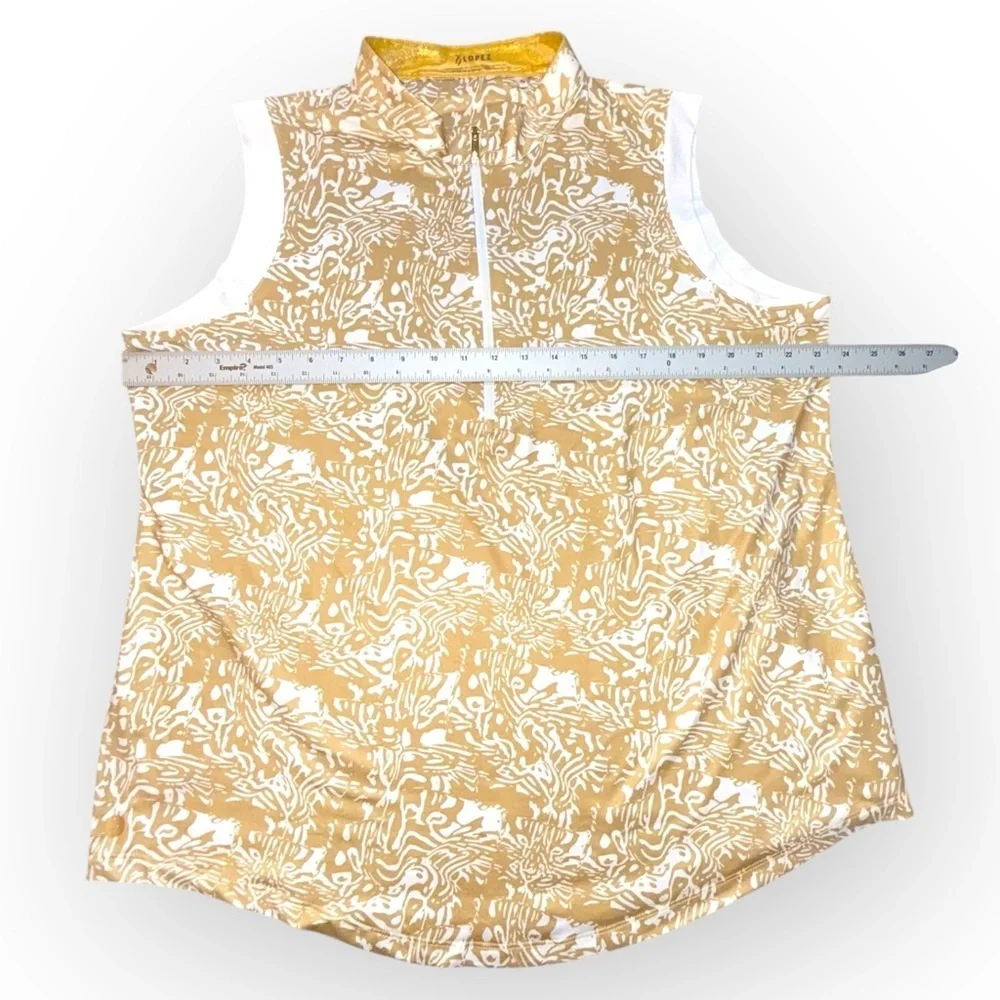 NANCY LOPEZ Golf Jungle Oasis Collection Sleeveless Polo Plus - 2X Gold - Picture 10 of 13